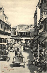 Busy Market - The Bazar New Delhi, India Postcard Postcard