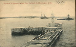 Entrance to Colombo Harbour from the North East Breakwater, Ceylon Postcard