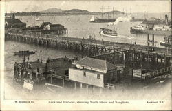 Auckland Harbour, Showing North Shore and Rangitoto New Zealand Postcard Postcard