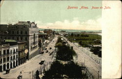 Aerial Shot of Paseo de Julio Postcard