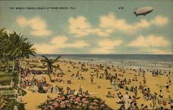 The World Famous Beach at Miami Beach, FLA. Postcard