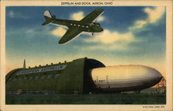 Zeppelin and Dock Akron, OH Postcard Postcard Postcard