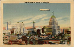 General View of Boston by Aeroplane Massachusetts Postcard Postcard Postcard