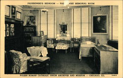 Paderewski's Bedroom - Paderewski Memorial Room Chicago, IL Postcard Postcard Postcard