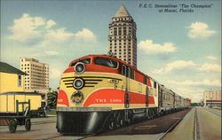 F.E.C. Streamliner "The Champion" at Miami, Florida Postcard