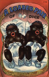 A Loaded Pair of Dice Black Americana Postcard Postcard Postcard