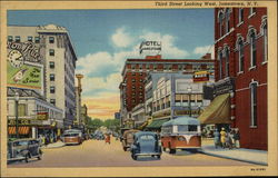 Third Street Looking West Postcard