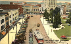 Public Square, looking towards East Market Street Wilkes-Barre, PA Postcard Postcard Postcard