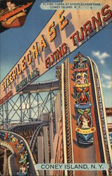 Flying Turns at Steeplechase Park Coney Island, NY Postcard Postcard Postcard