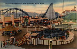 Amusements at Paragon Park Nantasket Beach, MA Postcard Postcard Postcard