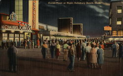 Ocean Front at Night Postcard