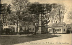 Soldiers' Monument and Residence of Hon. Allen T Treadway Stockbridge, MA Postcard Postcard Postcard