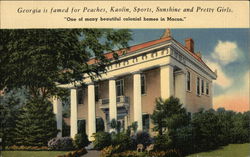 One of Many Beautiful Colonial Homes in Town Macon, GA Postcard Postcard Postcard