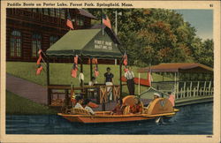 Paddle Boats on Porter Lake, Forest Park Postcard