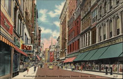 Washington Street Downtown Shopping District Boston, MA Postcard Postcard Postcard