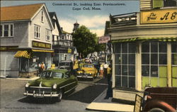 Commercial St.., Looking East, Cape Cod Provincetown, MA Postcard Postcard Postcard