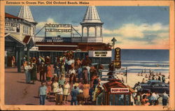 Entrance to Ocean Pier Old Orchard Beach, ME Postcard Postcard Postcard