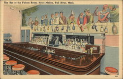 Bar at the Falcon Room at Hotel Mellen Fall River, MA Postcard Postcard Postcard