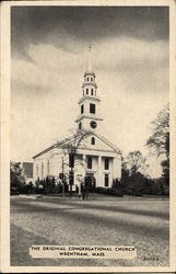 The Original Congregational Church Wrentham, MA Postcard Postcard Postcard