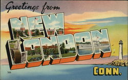 Greetings from New London, Connecticut Postcard Postcard Postcard