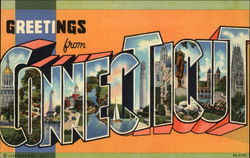 Greetings from Connecticut Postcard