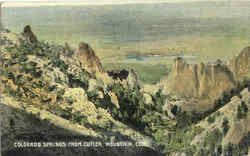 Colorado Springs From Cutler Mountain Postcard