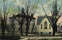 Central School And German Methodist Church Postcard