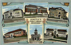 Seattle's Public Library Branches Postcard