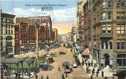 First Avenue And Pioneer Square Postcard