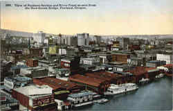 View Of Business Section And River Front As Seen From The Hawthorne Bridge Portland, OR Postcard Postcard