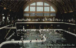 Interior Of Bathing Pavilion Santa Cruz, CA Postcard Postcard