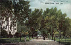 Administration Building And Driveway , Insane Asylum Pueblo, CO Postcard Postcard