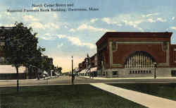 North Cedar Street And National Farmers Bank Building Owatonna, MN Postcard Postcard