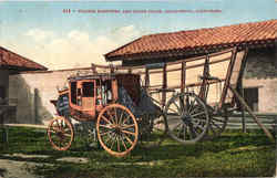 Prairie Schooner And Stage Coach Postcard