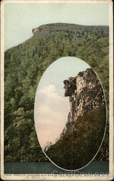 Profile Lake and Old Man of the Mountains White Mountains, NH Postcard