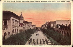 Marines From USS San Diego Visit Exposition California 1915 Panama-California Exposition Postcard Postcard Postcard