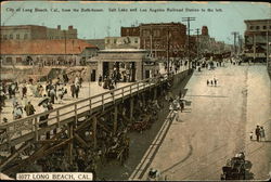 City of Long Beach From the Bathhouse Postcard