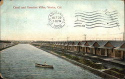 Canal and Venetian Villas Venice, CA Postcard Postcard Postcard