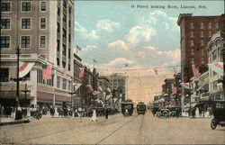 O Street looking West Lincoln, NE Postcard Postcard Postcard