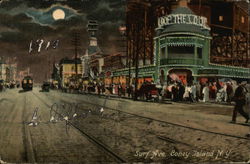 Surf Avenue View at Night Postcard