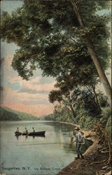 Fishermen on Esopus Creek Saugerties, NY Postcard Postcard Postcard