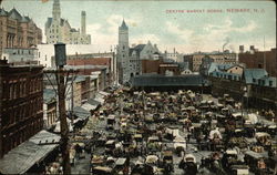 Bird's Eye View of Centre Market Scene Postcard