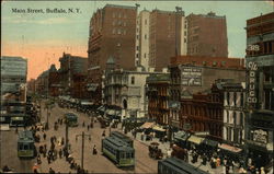 Busy Main Street Buffalo, NY Postcard Postcard Postcard