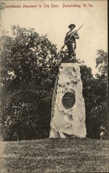 Confederate Monument in City Park Parkersburg, WV Postcard Postcard Postcard