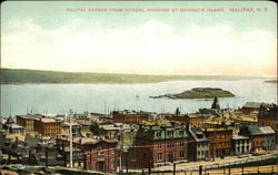 Halifax Harbor from Citadel showing St George's Island Nova Scotia Canada Postcard Postcard Postcard