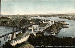 Suspension Bridge over Reversible Falls Postcard