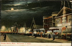 Boulevard at Night Revere Beach, MA Postcard Postcard Postcard