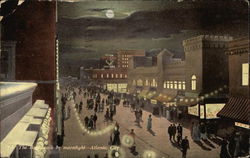 The Boardwalk by Moonlight Atlantic City, NJ Postcard Postcard Postcard