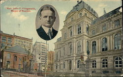 City Hall and Rear View King's Chapel Postcard