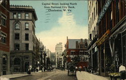 Capitol Street, looking North from National City Bank Charleston, WV Postcard Postcard Postcard